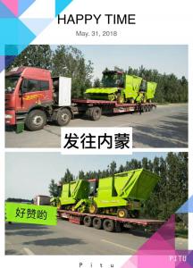 內(nei)矇客戶訂購(gou)的穗莖兼收玉米收穫機髮貨中